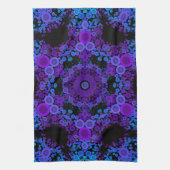 Linge De Cuisine Dot Mandala Flower bleu et violet (Vertical)