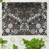 Linge De Cuisine Dot Mandala Flower Brown et blanc (Plié)