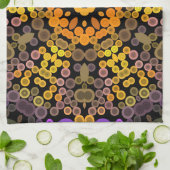 Linge De Cuisine Dot Mandala Flower Jaune et violet (Plié)