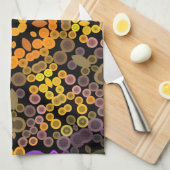 Linge De Cuisine Dot Mandala Flower Jaune et violet (Quart Plié)