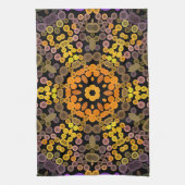 Linge De Cuisine Dot Mandala Flower Jaune et violet (Vertical)