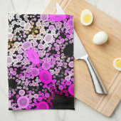 Linge De Cuisine Dot Mandala Flower rose et blanc (Quart Plié)