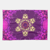 Linge De Cuisine Dot Mandala Flower rose et jaune (Horizontal)