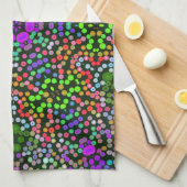 Linge De Cuisine Dot Mandala Flower vert violet et orange (Quart Plié)