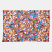 Linge De Cuisine Dot Mandala Orange Bleu rose et blanc (Horizontal)