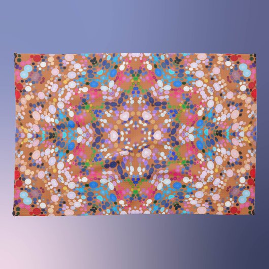 Linge De Cuisine Dot Mandala Orange Bleu rose et blanc