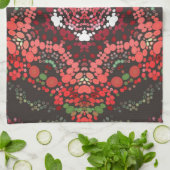 Linge De Cuisine Dot Mandala Rouge Vert et Blanc (Plié)
