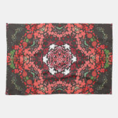 Linge De Cuisine Dot Mandala Rouge Vert et Blanc (Horizontal)