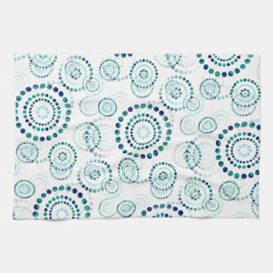 Linge De Cuisine Dots Circle Power Flowers II + votre backgr. & idé
