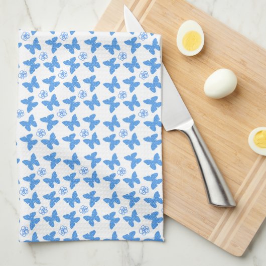 Linge De Cuisine Dotty Blue Butterflies (Quart Plié)