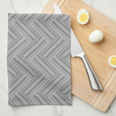 Linge De Cuisine Double blanc de Grey stripes (Quart Plié)