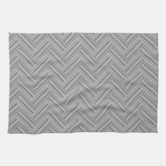 Linge De Cuisine Double blanc de Grey stripes (Horizontal)
