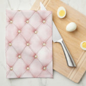 Linge De Cuisine Douceur Rose Doré Touffes Mariage (Quart Plié)