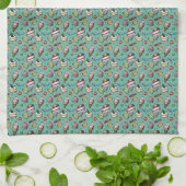 Linge De Cuisine Douceurs Rétro - Bleu sarcelle (Plié)