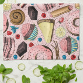 Linge De Cuisine Douceurs sur rose (Plié)
