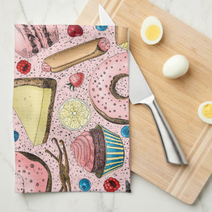 Linge De Cuisine Douceurs sur rose