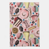 Linge De Cuisine Douceurs sur rose (Vertical)