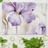 Linge De Cuisine Douche de mariage florale Iris crème violet romant (Plié)