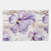 Linge De Cuisine Douche de mariage florale Iris crème violet romant (Horizontal)
