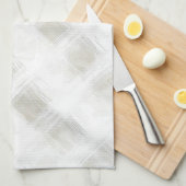 Linge De Cuisine Douche de Mariée Chic Crème Rayures Blanches (Quart Plié)