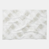 Linge De Cuisine Douche de Mariée Chic Crème Rayures Blanches (Horizontal)