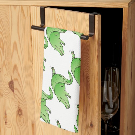 Linge De Cuisine Doux Alligator Moderne (Pliage en tiers)