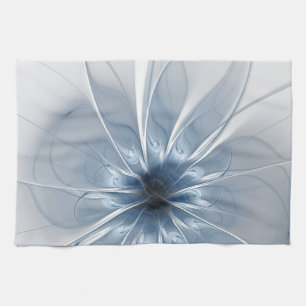 Linge De Cuisine Doux et tendreté bleu fleur imaginaire fractal cu