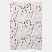 Linge De Cuisine Doux Floral rose noir modèle WhimsicalFleurs (Vertical)