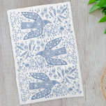 Linge De Cuisine Dove Bird Blue<br><div class="desc">L'art populaire bleu et blanc poussiéreux est une colombe motif pour la paix et l'espoir. Art original de Nic Squirrell.</div>