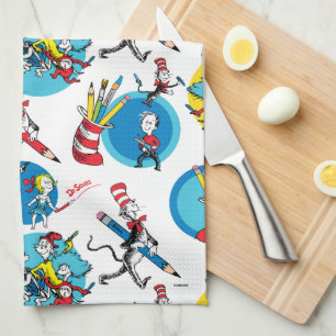 Linge De Cuisine Dr. Seuss Personnages avec des crayons motif