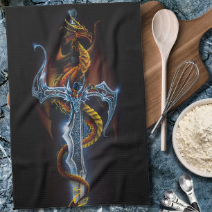 Linge De Cuisine Dragon and Sword