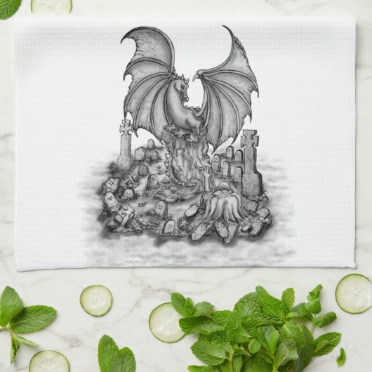 Linge De Cuisine Dragon avec Zombie (Plié)