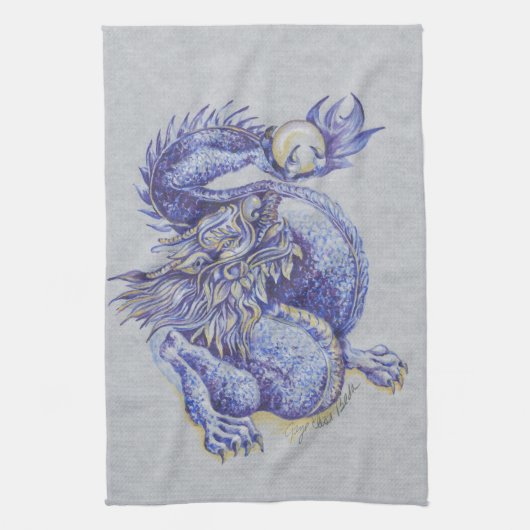 Linge De Cuisine Dragon bleu (Vertical)