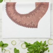 Linge De Cuisine Dragon cardiaque Brown en blanc (Plié)