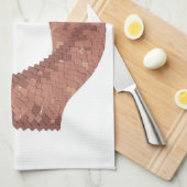 Linge De Cuisine Dragon cardiaque Brown en blanc (Quart Plié)