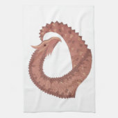 Linge De Cuisine Dragon cardiaque Brown en blanc (Vertical)