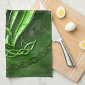 Linge De Cuisine Dragon celtique vert (Quart Plié)