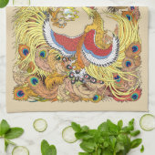 Linge De Cuisine Dragon chinois et phoenix (Plié)