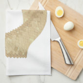 Linge De Cuisine Dragon de coeur de grès sur blanc (Quart Plié)