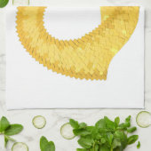 Linge De Cuisine Dragon de coeur jaune sur blanc (Plié)