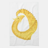 Linge De Cuisine Dragon de coeur jaune sur blanc (Vertical)