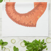 Linge De Cuisine Dragon de coeur orange sur blanc (Plié)