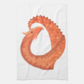Linge De Cuisine Dragon de coeur orange sur blanc (Vertical)