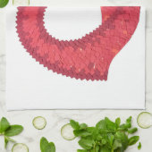 Linge De Cuisine Dragon de coeur rouge en blanc (Plié)