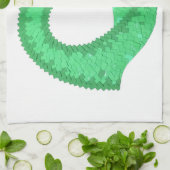 Linge De Cuisine Dragon de coeur vert sur blanc (Plié)