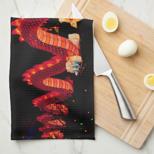 Linge De Cuisine Dragon de défilé chinois (Quart Plié)