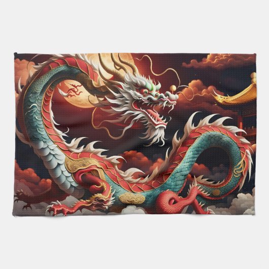 Linge De Cuisine Dragon de Nouvel An Chinois 2024 KitchT03 (Horizontal)