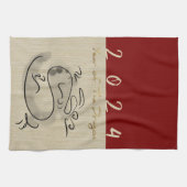 Linge De Cuisine Dragon de Nouvel An Chinois Peinture originale Zod (Horizontal)