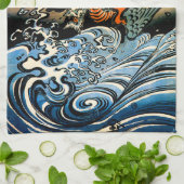 Linge De Cuisine Dragon et vagues I (Plié)