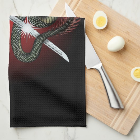 Linge De Cuisine Dragon katana3 (Quart Plié)